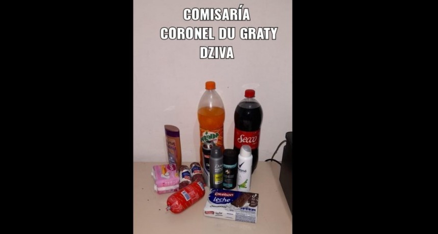 Cnel. Du Graty: DETIENEN A UN MASCULINO POR EL HURTO DE MERCADER&Iacute;AS EN UN LOCAL COMERCIAL