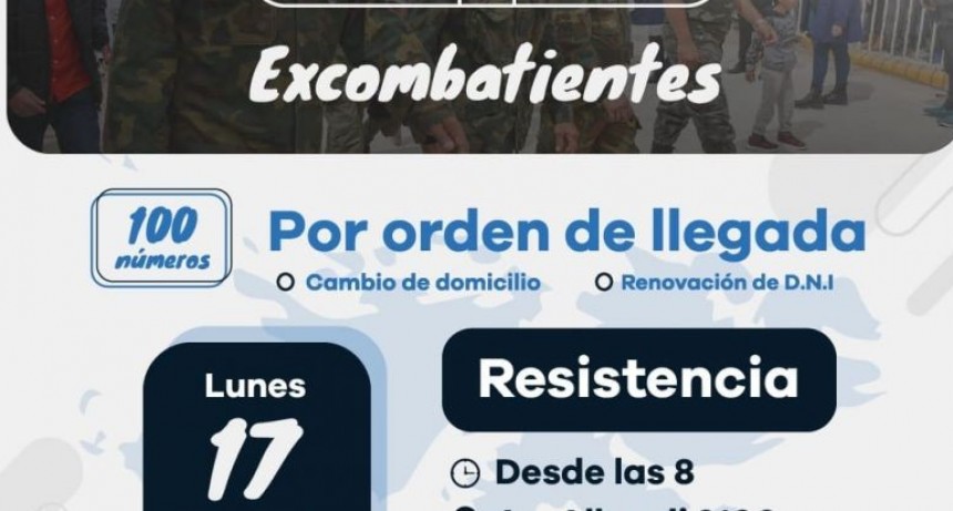 Reivindicaci&oacute;n Hist&oacute;rica: EL LUNES SE REALIZAR&Aacute; EL OPERATIVO DE DNI PARA EXCOMBATIENTES DE MALVINAS