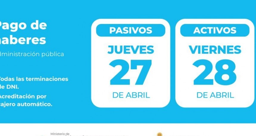 CON EL REFRIGERIO, EL GOBIERNO COMIENZA ESTE JUEVES EL CRONOGRAMA DE PAGO DE SALARIOS