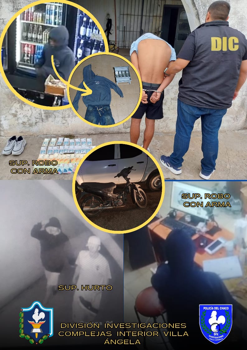 VILLA &Aacute;NGELA: LA POLIC&Iacute;A ESCLARECI&Oacute; VARIOS HECHOS DELICTIVOS PRODUCIDOS POR LA MISMA PERSONA