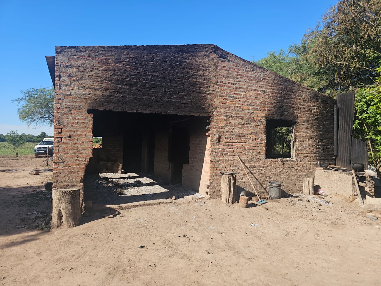 VILLA BERTHET: SE INCENDI&Oacute; UNA VIVIENDA RURAL