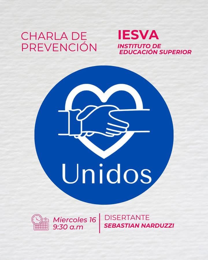 GRUPO "UNIDOS POR UN FUTURO" INVITAN A UNA CHARLA DE PREVENCI&Oacute;N A LAS DROGAS EN EL INSTITUTO DE NIVEL TERCIARIO VILLA &Aacute;NGELA 