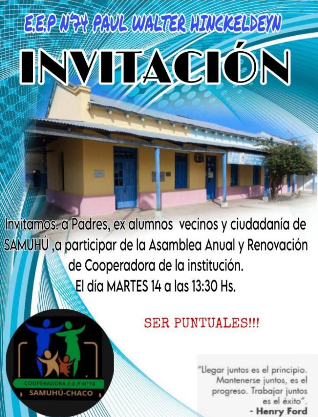 LA COOPERADORA DE LA EEP N&ordm; 74 DESTAC&Oacute; MEJORAS EN LA ESCUELA Y CONVOC&Oacute; A ASAMBLEA PARA RENOVAR AUTORIDADES