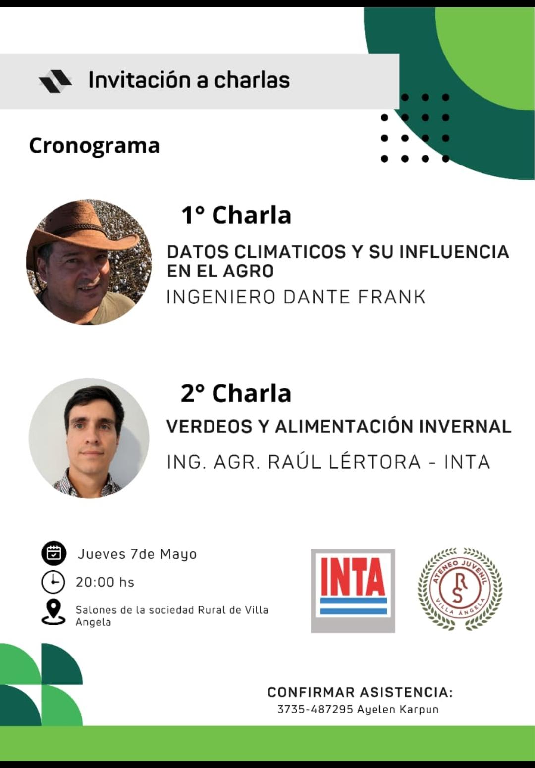 VILLA &Aacute;NGELA: INTA INVITA A CHARLAS SOBRE CLIMA Y ALIMENTACI&Oacute;N INVERNAL PARA PRODUCTORES