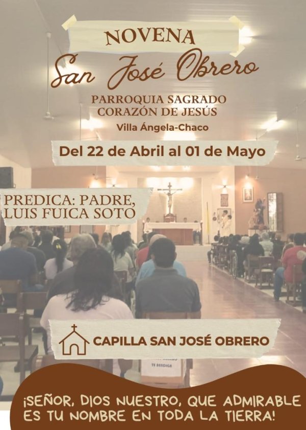 LA CAPILLA SAN JOS&Eacute; OBRERO INVITA A LA COMUNIDAD A PARTICIPAR DE LA NOVENA Y ACTIVIDADES POR EL 1&deg; DE MAYO