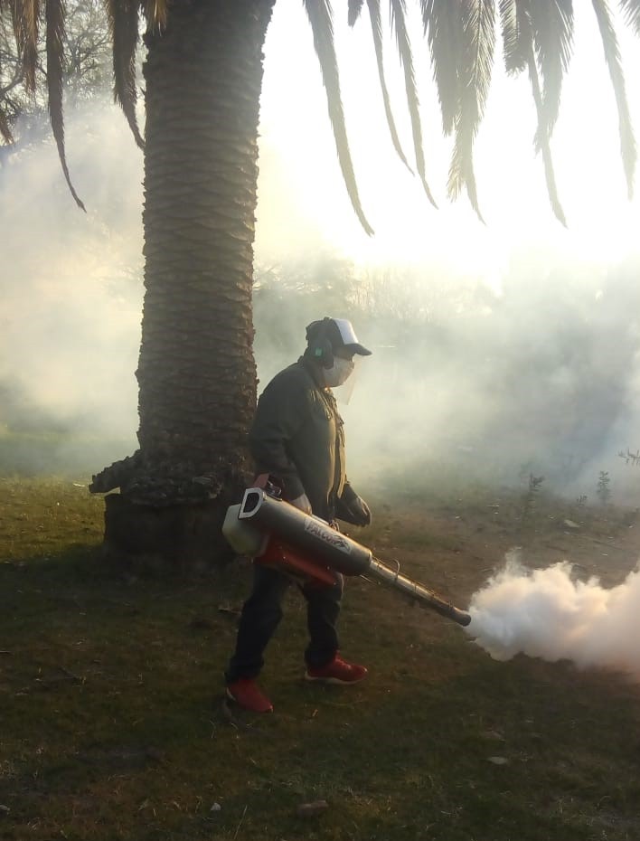 Villa &Aacute;ngela: SECRETAR&Iacute;A DE MEDIO AMBIENTE REALIZA DESCACHARRADO Y FUMIGACI&Oacute;N SECTORIAL POR CASOS POSITIVOS DE DENGUE