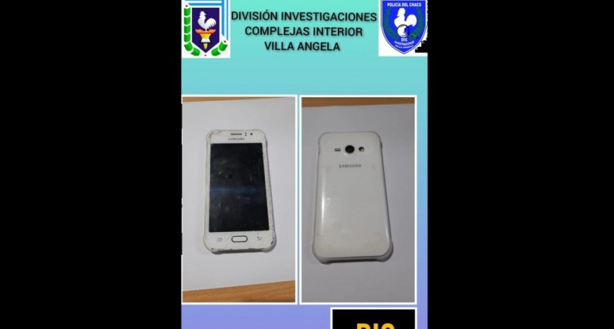 Villa &Aacute;ngela: EL PERSONAL POLICIAL LOGRA EL RECUPERO DE UN CELULAR