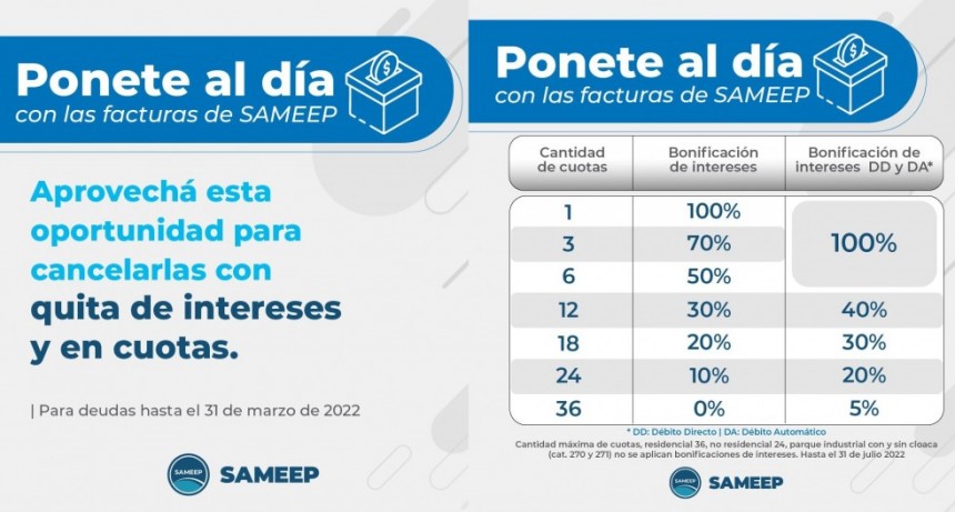 SAMEEP BRINDA FACILIDADES A LOS USUARIOS PARA QUE REGULARICEN SUS DEUDAS