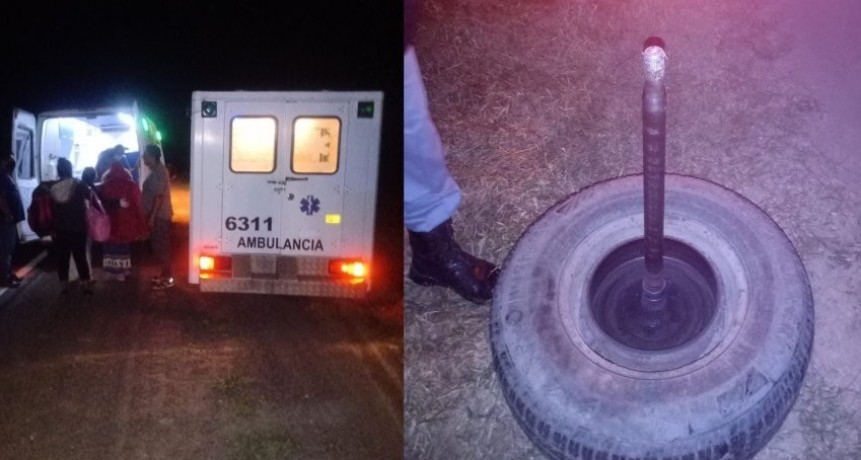 Se desprendi&oacute; la rueda de una ambulancia cuando trasladaba a una embarazada