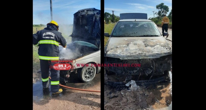 Villa &Aacute;ngela: EL PERSONAL DE BOMBEROS INTERVINO EN EL INCENDIO DE UN AUTOM&Oacute;VIL