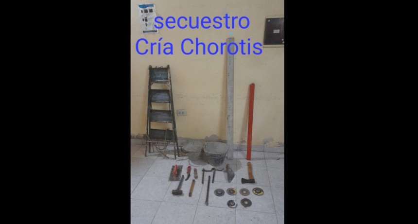 Chorotis: RECUPERAN HERRAMIENTAS ROBADAS Y DETIENEN A UNA PERSONA POR EL HECHO