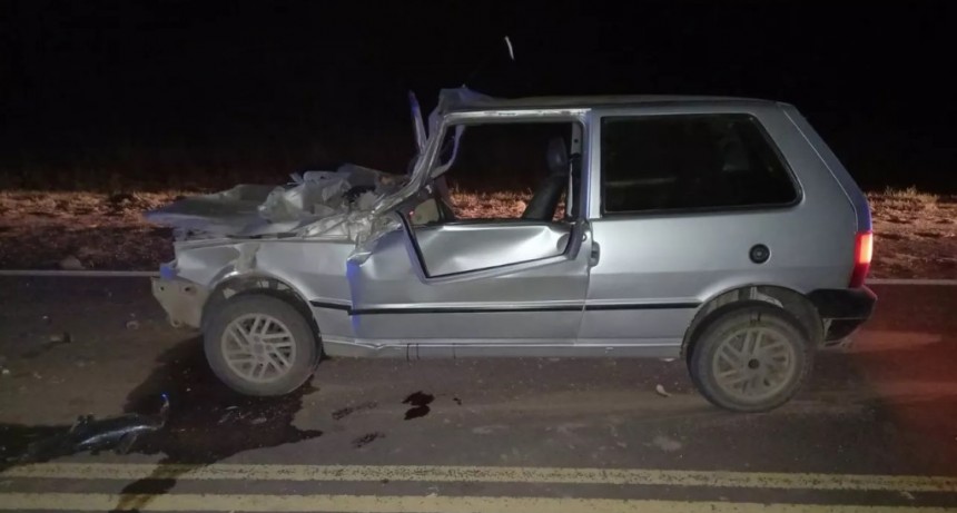 Corzuela: Grave accidente entre un auto y un cami&oacute;n que se fug&oacute;
