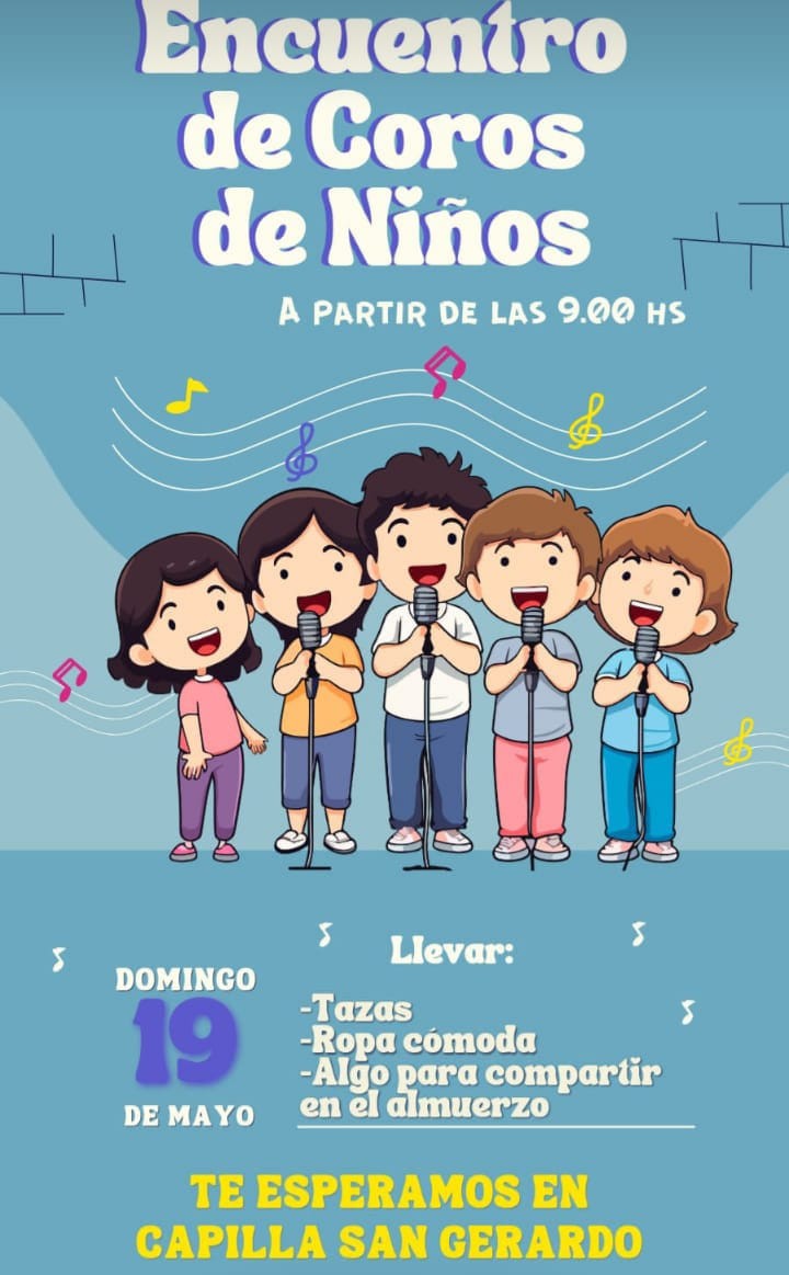Villa Ángela: ESTE DOMINGO A LAS 09:00  | Capilla “San Gerardo” invita al encuentro de coros de niños