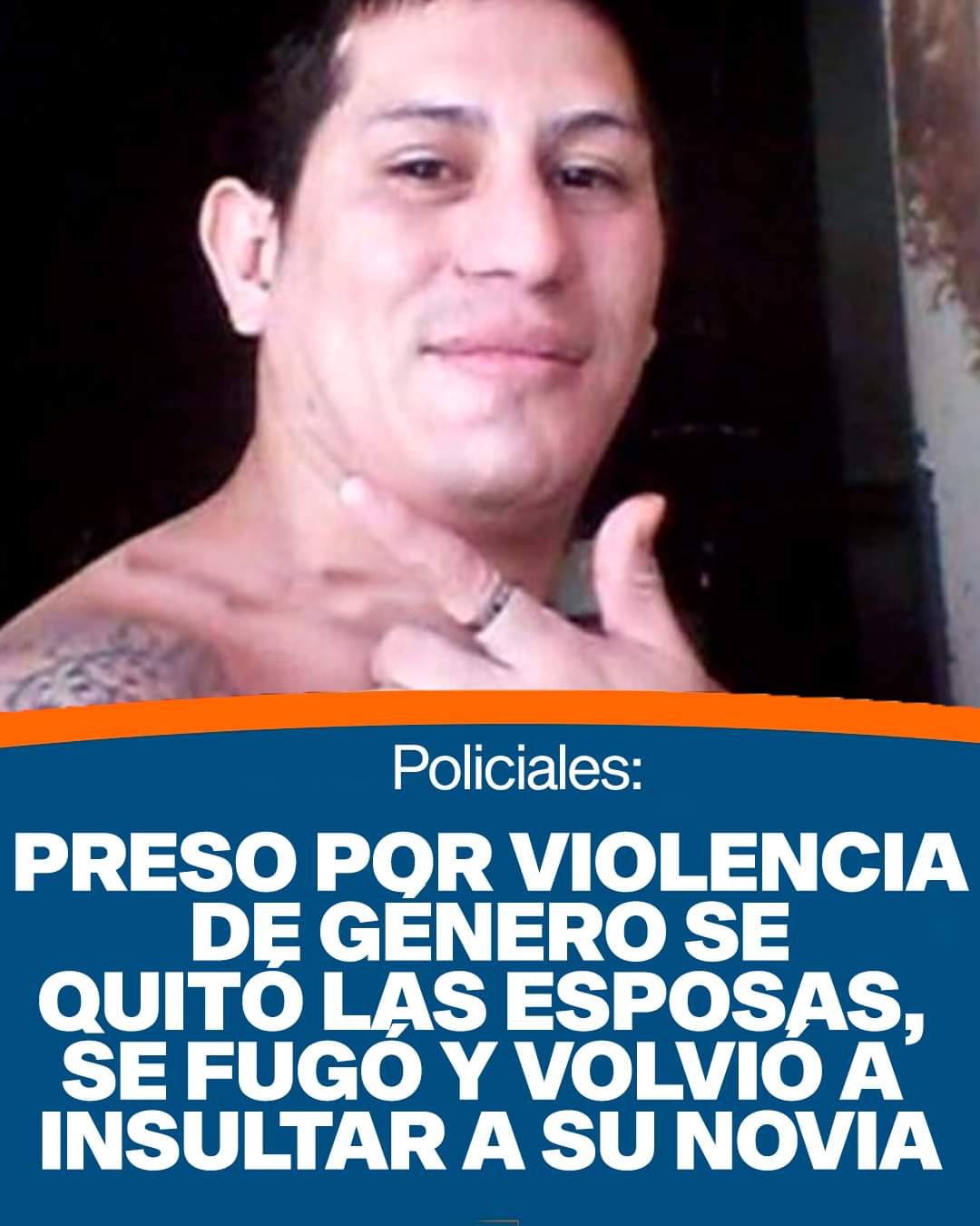 Resistencia: PRESO POR VIOLENCIA DE G&Eacute;NERO SE QUIT&Oacute; LAS ESPOSAS, SE FUG&Oacute; Y VOLVI&Oacute; A INSULTAR A SU NOVIA