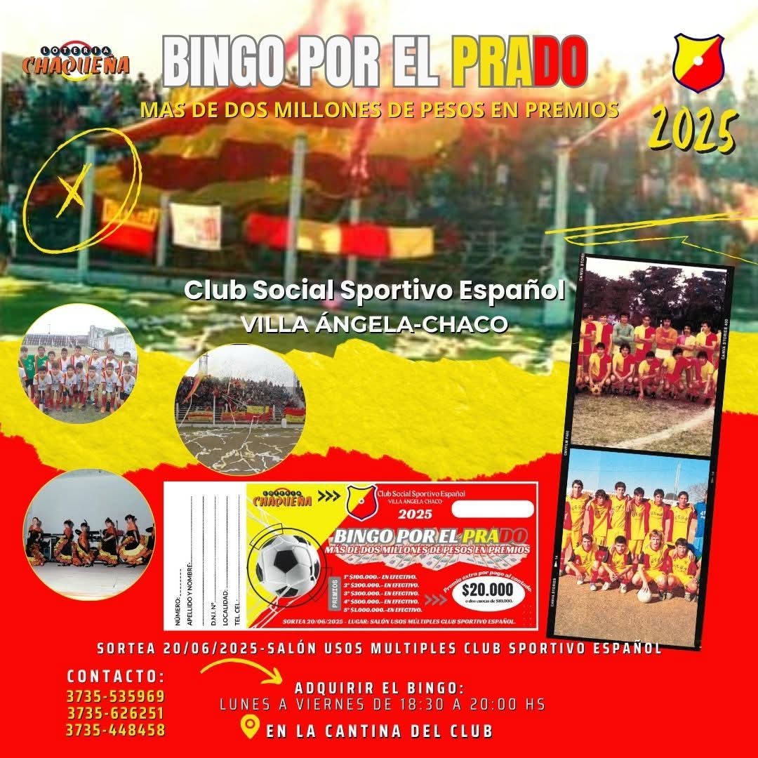 VILLA ÁNGELA: CLUB SPORTIVO ESPAÑOL LANZÓ UN BINGO CON MÁS DE DOS MILLONES DE PESOS EN PREMIOS
