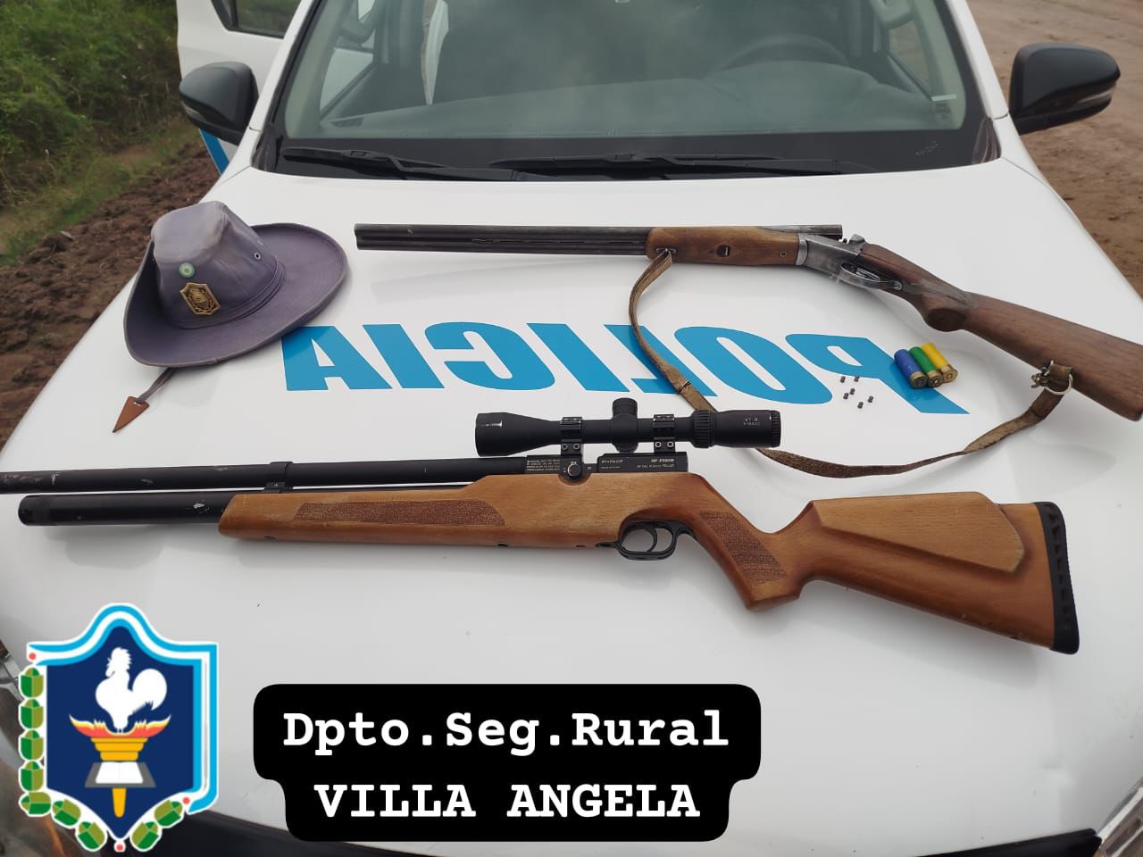 VILLA &Aacute;NGELA: SECUESTRAN ARMAS Y ANIMAL FAENADO EN OPERATIVO RURAL