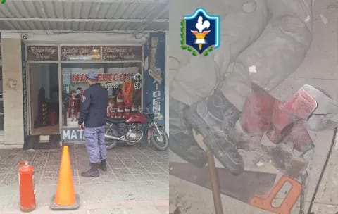Muri&oacute; un hombre tras la explosi&oacute;n de un matafuegos en un comercio "MATAFUEGOS VILLA ANGELA"