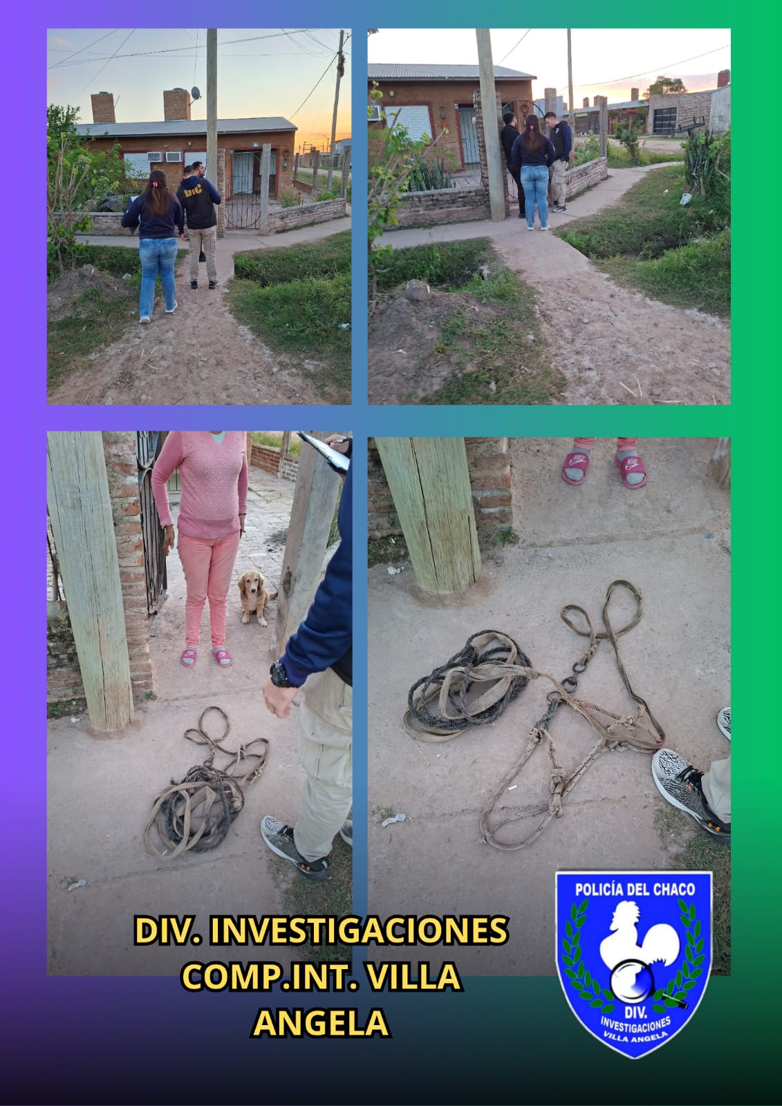 RECUPERAN UN BOZAL Y UNA SOGA DE CABALLO ROBADOS EN VILLA &Aacute;NGELA