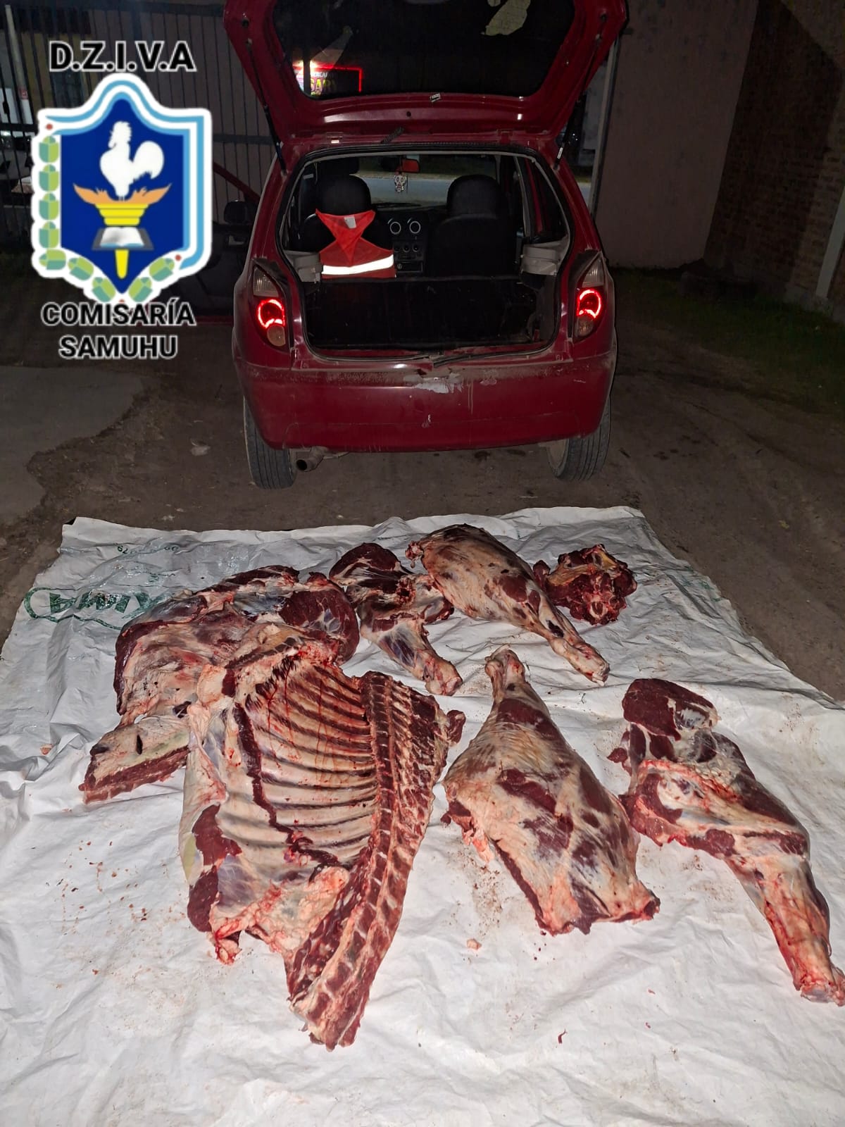 SECUESTRAN 200 KILOS DE CARNE VACUNA DURANTE UN OPERATIVO POLICIAL EN SAMUH&Uacute;