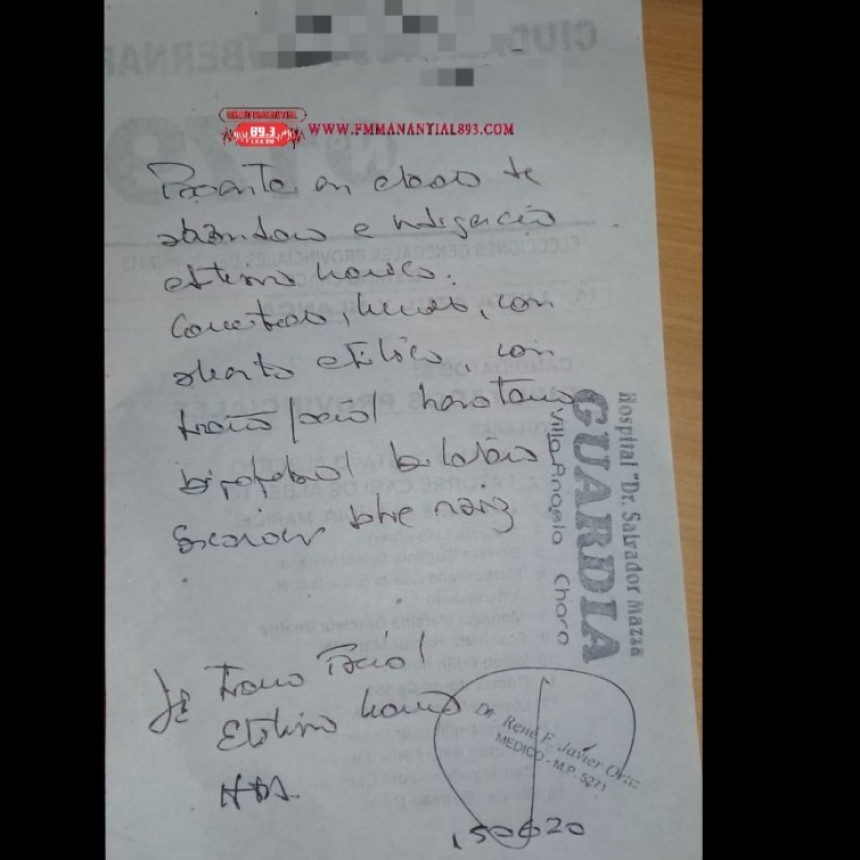 Villa &Aacute;ngela: RESCATARON A UNA PERSONA EN TOTAL ABANDONO, EN GRAVE ESTADO DE SALUD Y CON CEGUERA