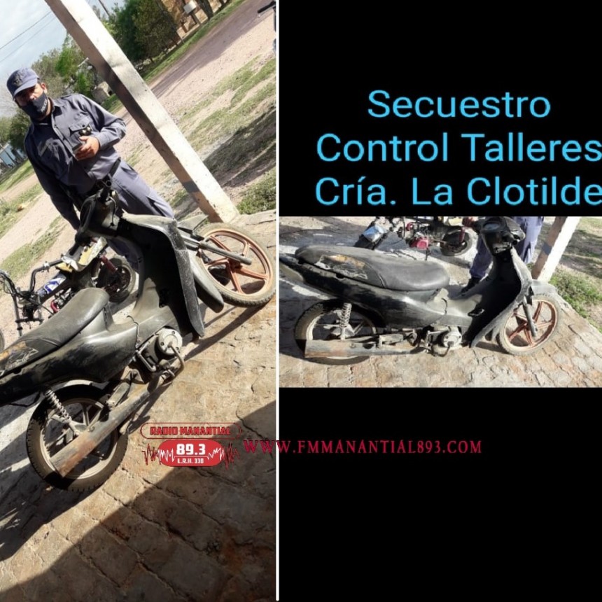 La Clotilde: TRAS OPERATIVOS SORPRESAS A TALLERES MEC&Aacute;NICOS RECUPERAN UNA MOTO CON NUMERACIONES ADULTERADAS