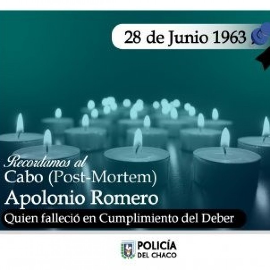 Villa &Aacute;ngela: POLIC&Iacute;A DE LA PROVINCIA RECUERDA AL CABO APOLONIO ROMERO, VILLANGELENSE QUE MURI&Oacute; AL SOCORRER A UNA CIUDADANA