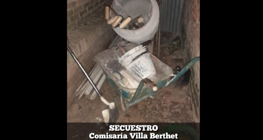 Villa Berthet: SUSTRAJERON ELEMENTOS DE ALBA&Ntilde;ILER&Iacute;A Y FUERON RECUPERADOS POR EL PERSONAL POLICIAL