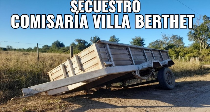 Villa Berthet: FUE ESCLARECIDO UN HURTO DE UN ACOPLADO