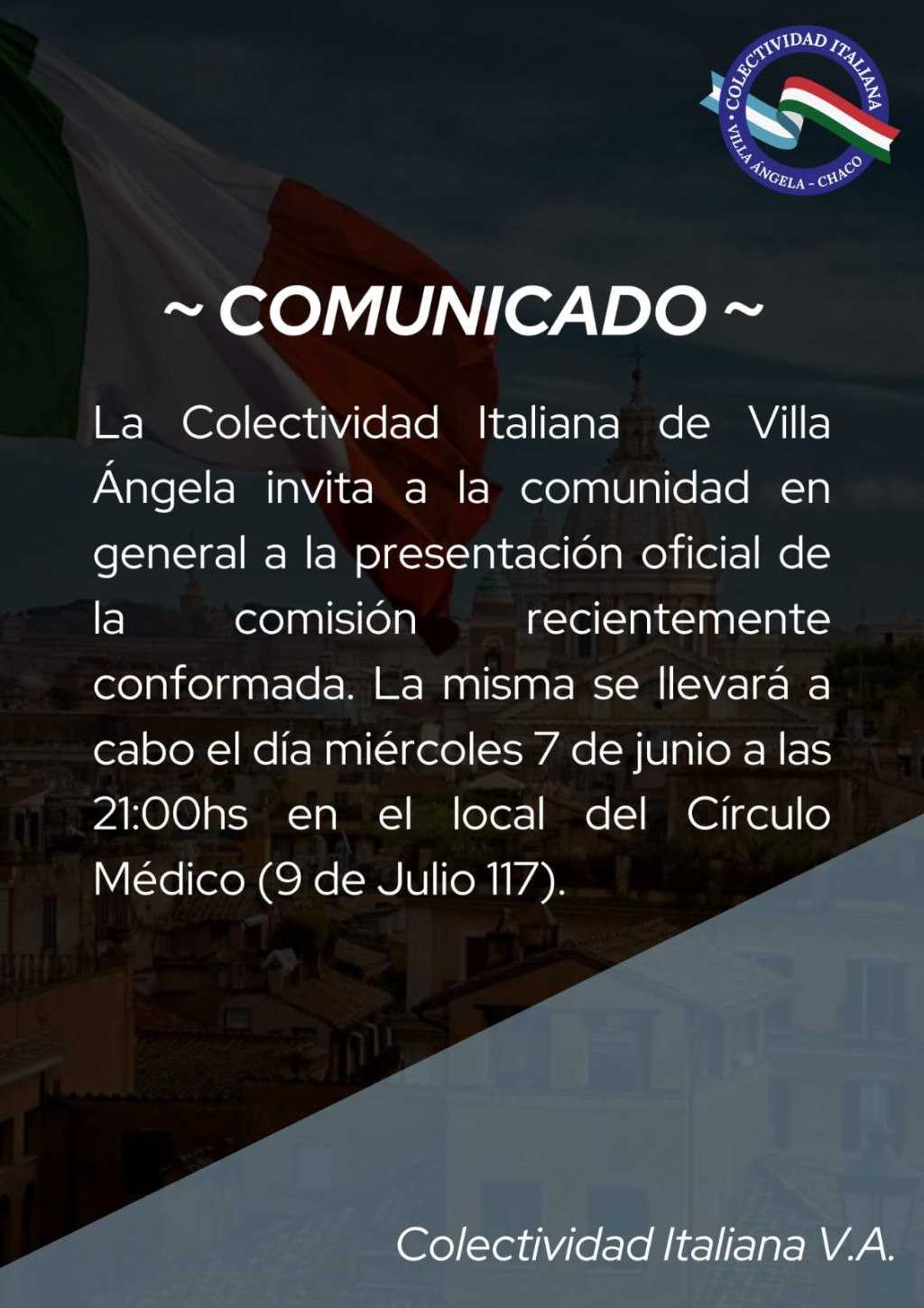 Villa ngela CONFORMADA RECIENTEMENTE Invitan a la presentaci n