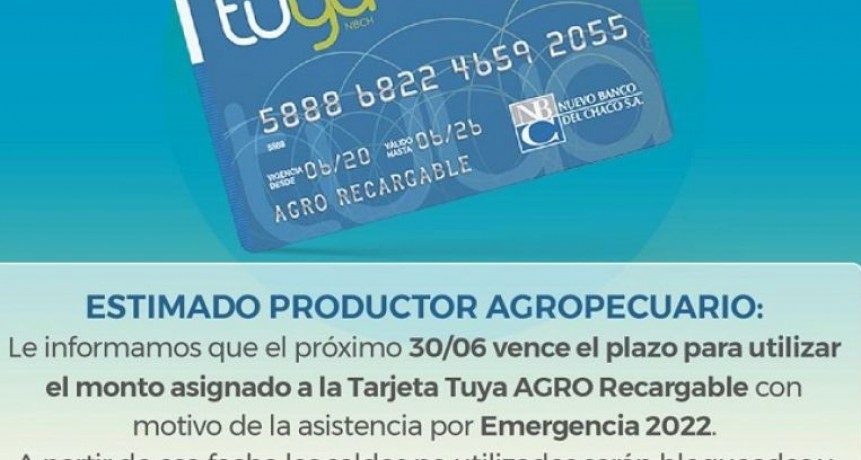 EMERGENCIA AGROPECUARIA 2020: El gobierno recuerda que el 30 de junio vence el plazo para utilizar los montos asignados