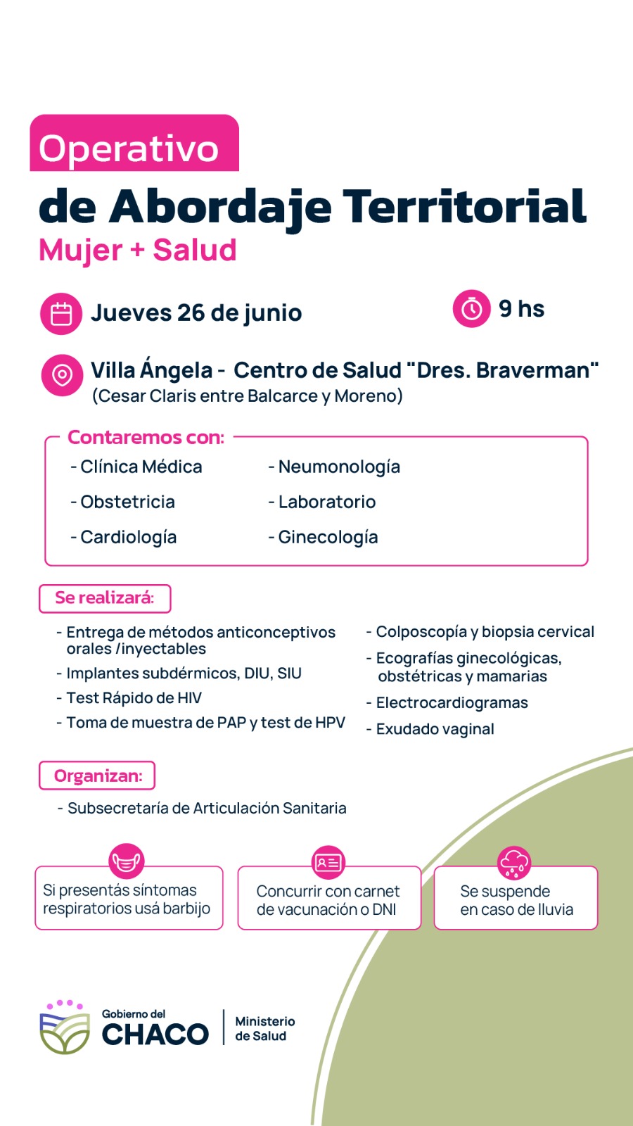 VILLA ÁNGELA: OPERATIVO DE ABORDAJE TERRITORIAL