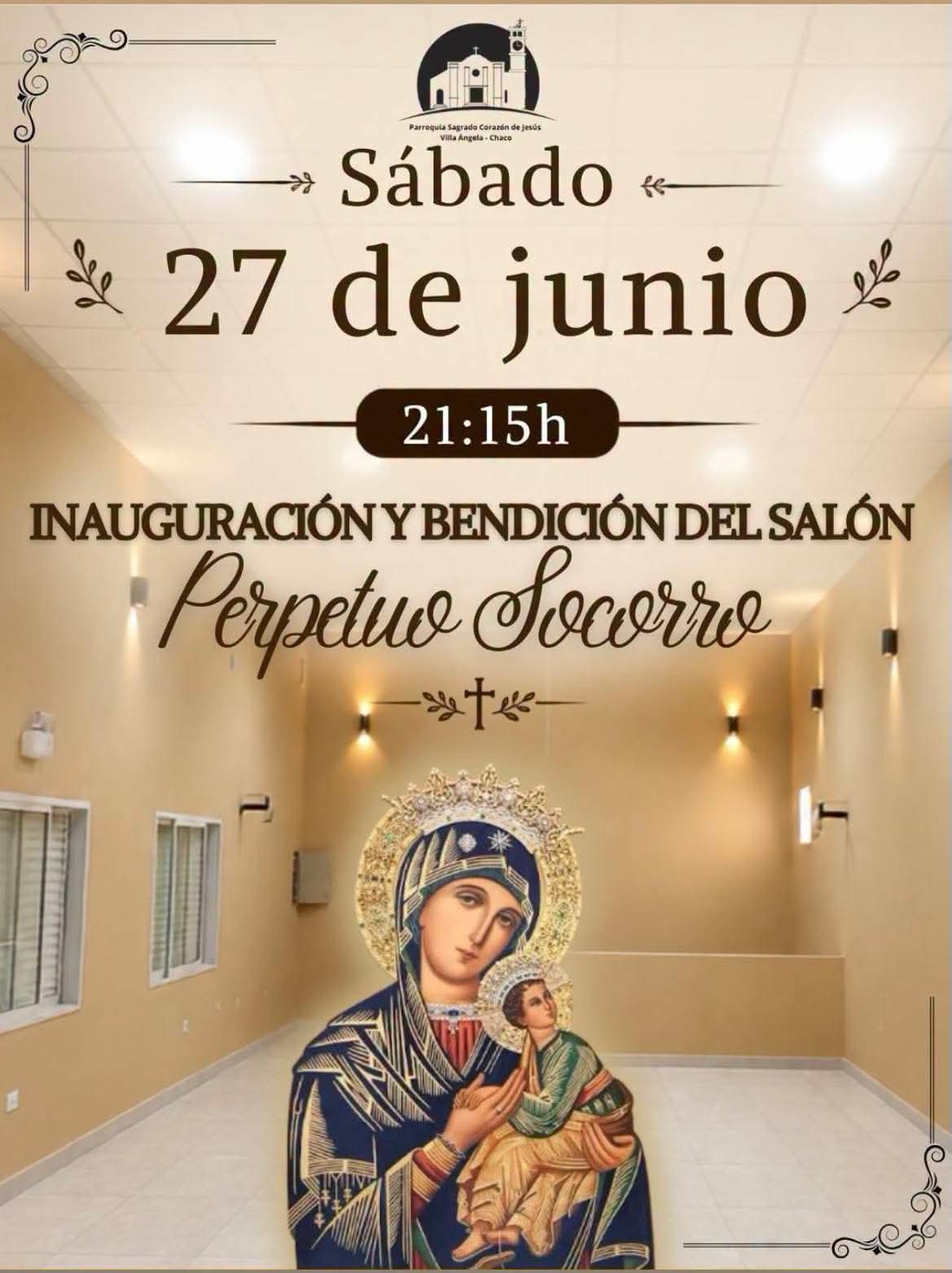 VILLA &Aacute;NGELA: LA PARROQUIA SAGRADO CORAZ&Oacute;N DE JES&Uacute;S INAUGURA EL SAL&Oacute;N "PERPETUO SOCORRO