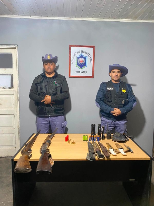 CORONEL DU GRATY: SECUESTRARON ARMAS Y EQUIPOS DE CAZA DURANTE UN OPERATIVO RURAL