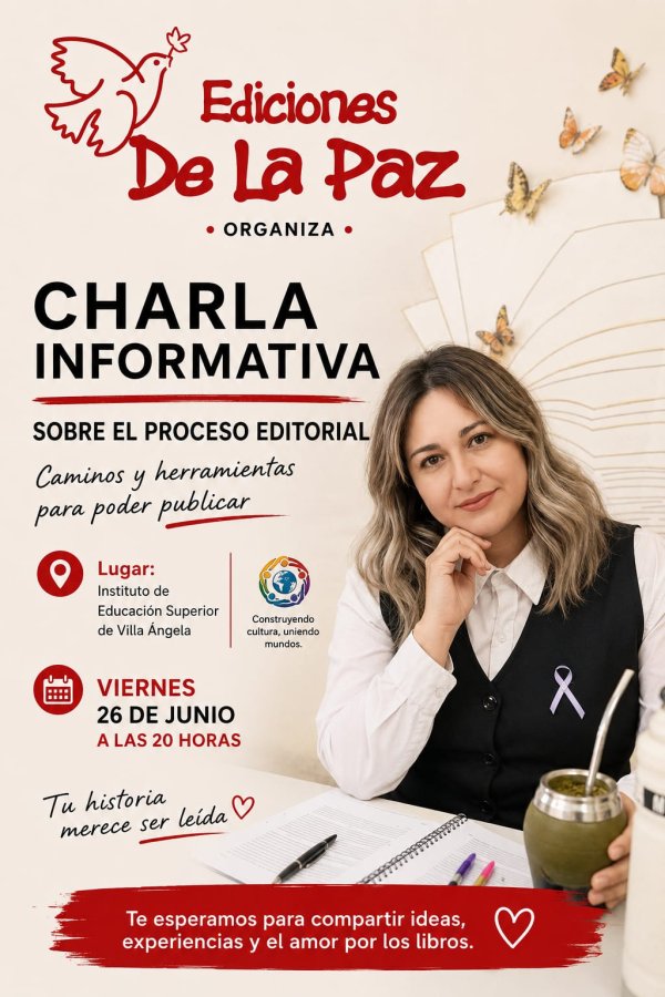 EDICIONES DE LA PAZ BRINDAR&Aacute; UNA CHARLA SOBRE C&Oacute;MO PUBLICAR UN LIBRO EN EL IESVA