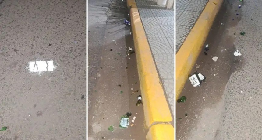 Un grupo de personas arroj&oacute; botellas de vidrio contra la Polic&iacute;a durante los 