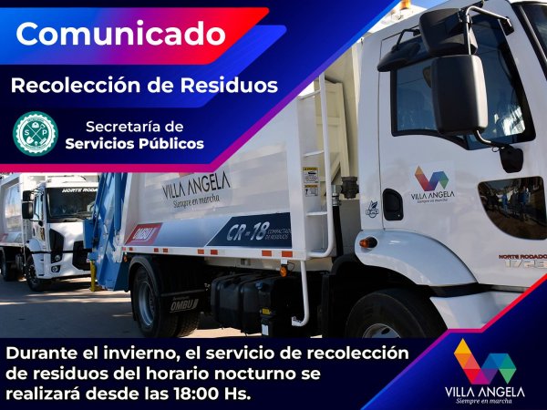 Villa &Aacute;ngela: NUEVO HORARIO DE RECOLECCI&Oacute;N DE RESIDUOS NOCTURNO