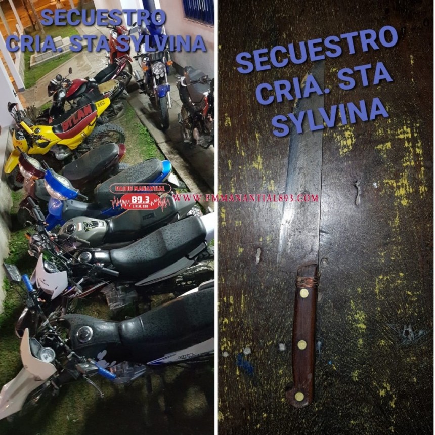 Santa Sylvina: UN TOTAL DE 21 ACTAS, 18 MOTOS SECUESTRADAS ARMAS BLANCAS Y UN DETENIDO EN EL DISPOSITIVO DE PREVENCI&Oacute;N GENERAL