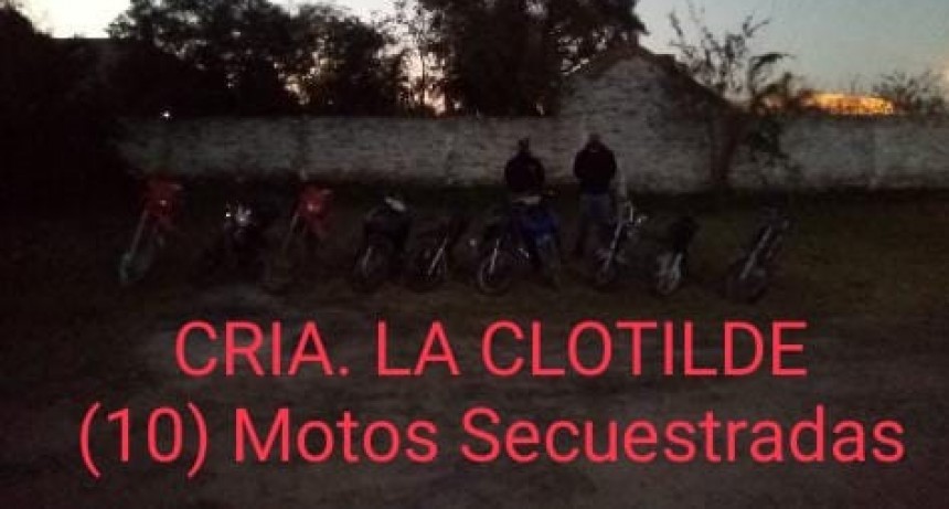 LA CLOTILDE: 10 MOTOS SECUESTRADAS CON ACTAS REALIZADAS DEJ&Oacute; EL OPERATIVO DE PREVENCI&Oacute;N GENERAL