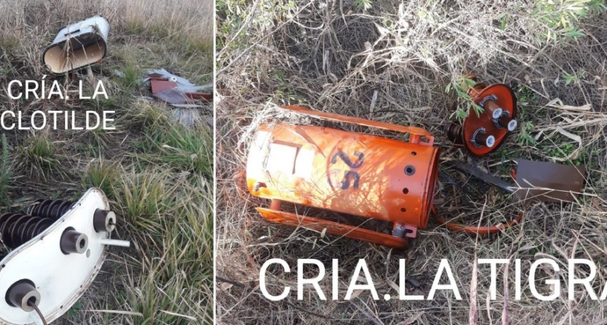 DESTRUYEN TRANSFORMADORES PARA ROBARLES ELEMENTOS DE COBRE EN LA TIGRA Y LA CLOTILDE 