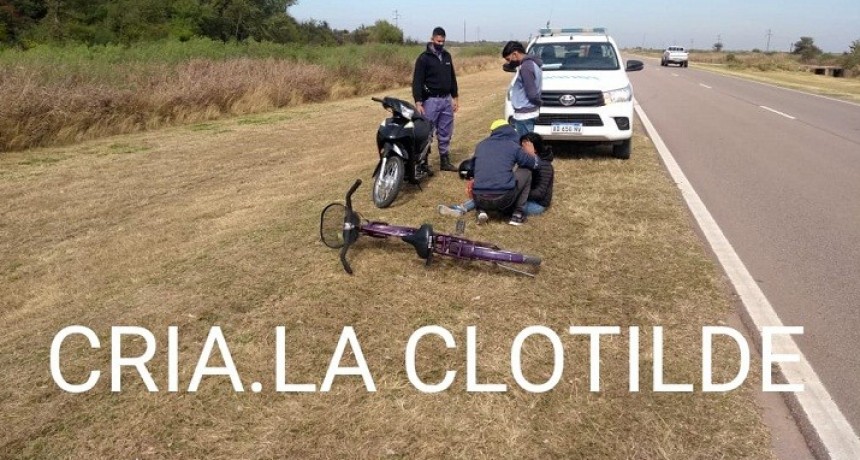 La Clotilde: Una Mujer result&oacute; Lesionada al perder el control de su Motocicleta en la Ruta N&ordm;95