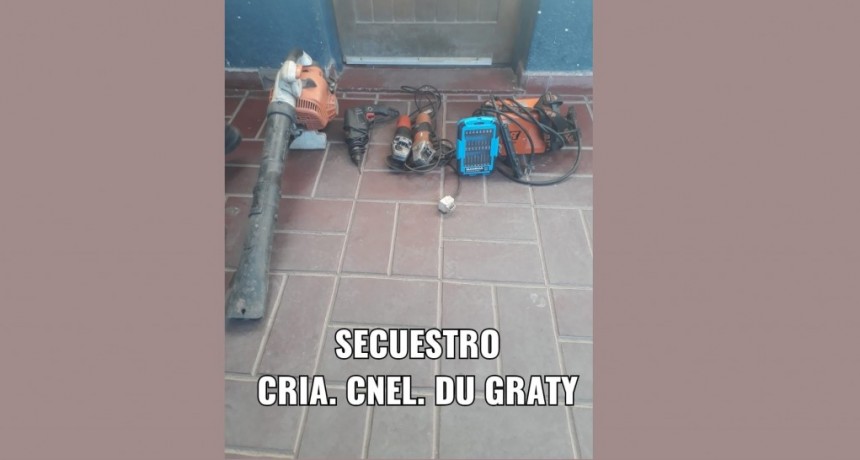 Coronel Du Graty: RECUPERAN HERRAMIENTAS ROBADAS A UN TALLER