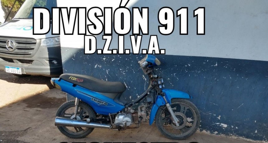 "El Pastoril": RECUPERAN MOTO ROBADA EN LA MADRUGADA DEL DOMINGO