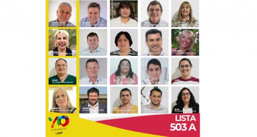 Lista 503 A Yo Cambio ya tiene sus precandidatos a diputados provinciales y nacionales