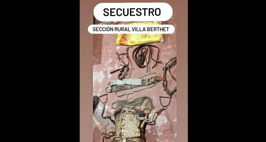 Villa Berthet: HURTO UNA MONTURA COMPLETA E INTENT&Oacute; VENDERLO PERO FUE DETENIDO