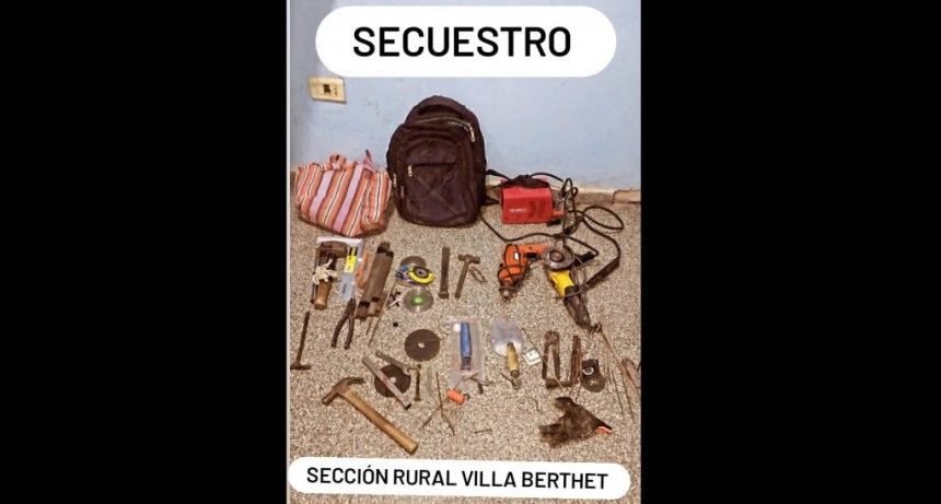Villa Berteth: RECUPERARON HERRAMIENTAS ROBADAS