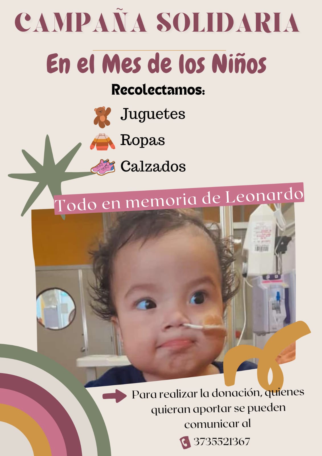 VILLA ÁNGELA: CAMPAÑA SOLIDARIA EN HONOR A LA VIDA DE LEO