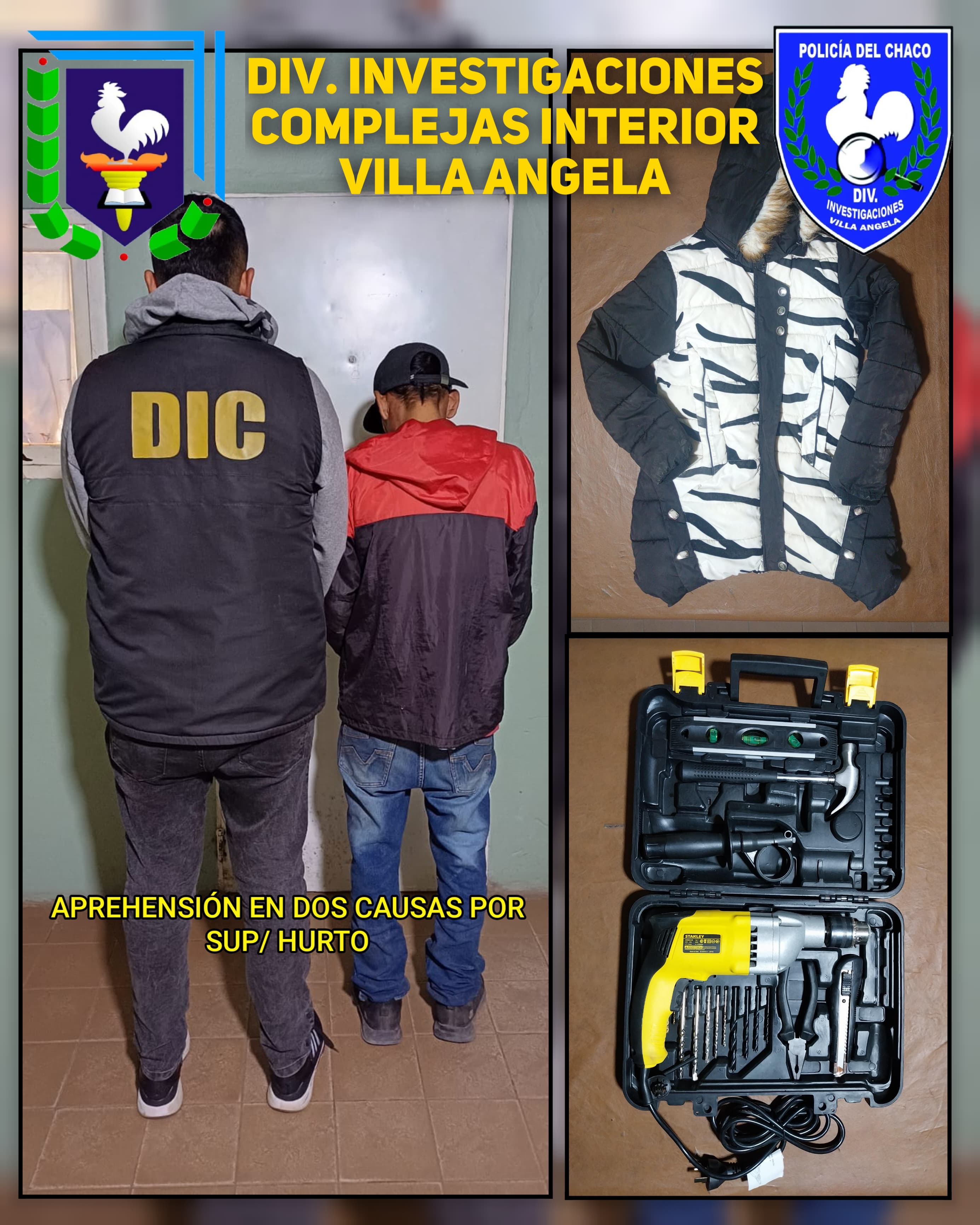 VILLA ÁNGELA: DETIENEN A  “BOCUCHA” CUANDO INTENTABA VENDER OBJETOS ROBADOS EN EL BARRIO EL BAJO