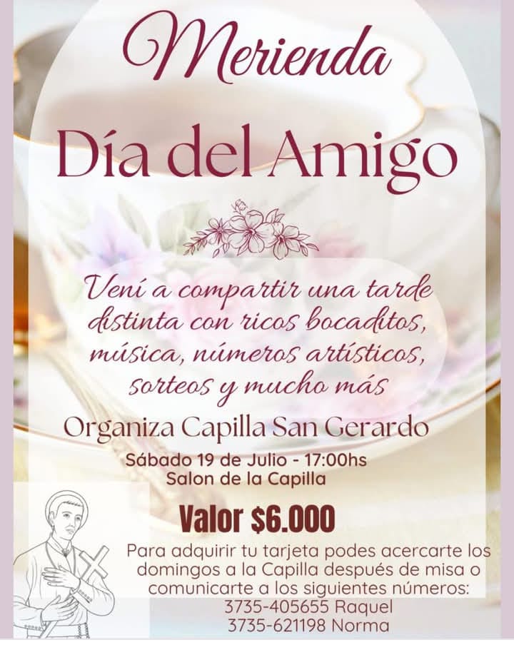 VILLA ÁNGELA: CAPILLA SAN GERARDO INVITA A PARTICIPAR DE UNA 