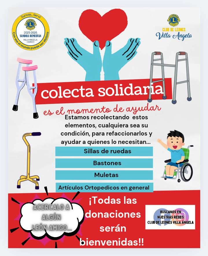 EL CLUB DE LEONES DE VILLA ÁNGELA LANZA LA COLECTA SOLIDARIA 