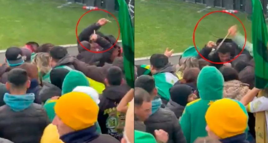 Hinchas, a los cuchillazos en la tribuna durante un partido de primera división